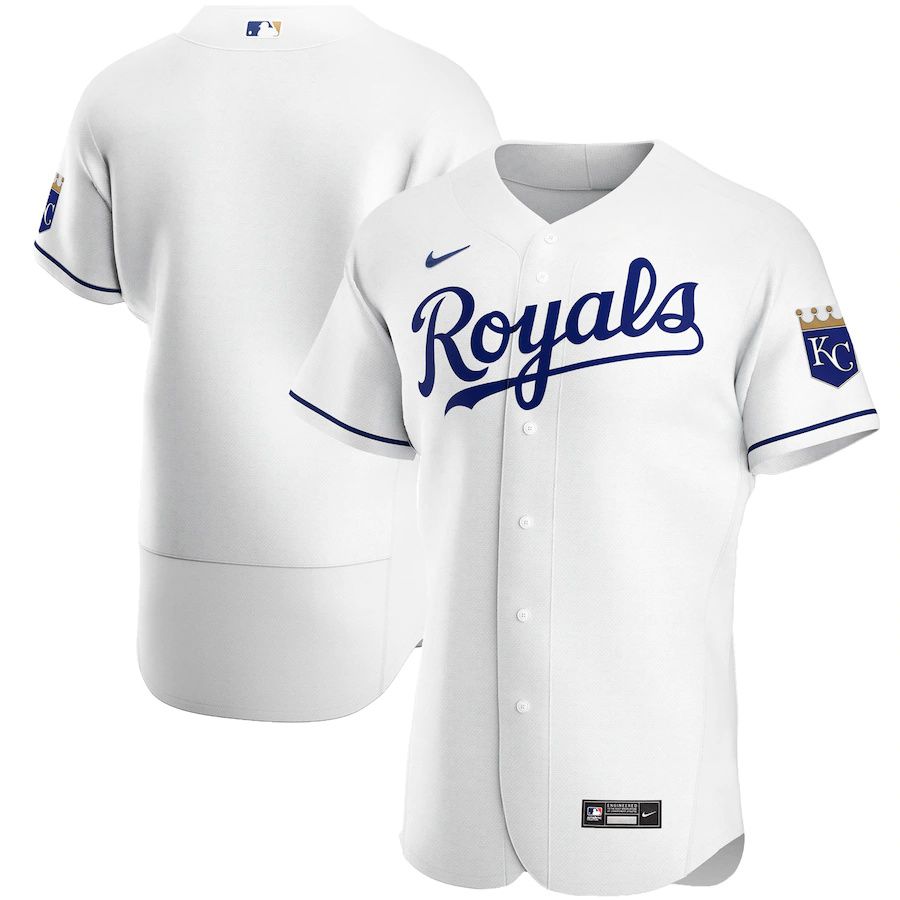 Mens Kansas City Royals Nike White Home Authentic Team MLB Jerseys